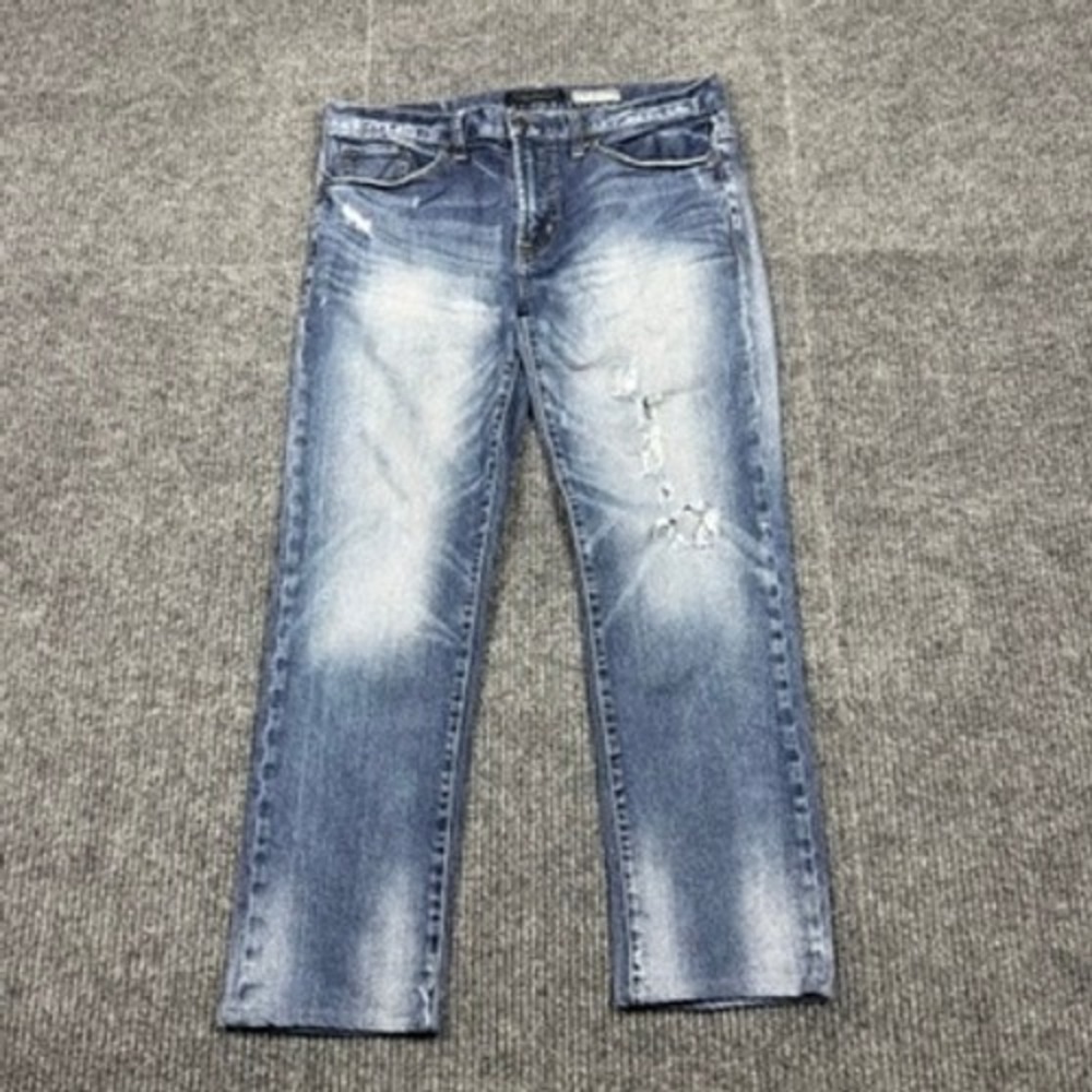 Aeropostale Mens Slim Straight Jean (measures 34"x26.5") Distressed 19 B335 NS